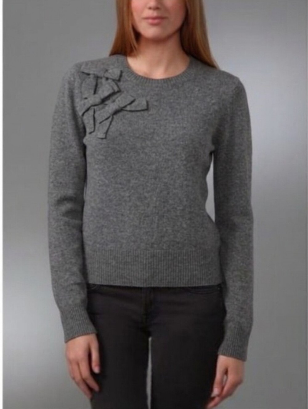 Y2K Juicy Couture Wool and Cashmere Bow Sweater in Heathered Gray Size Small